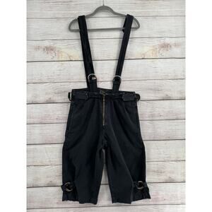 Versace Ittierre Suspender Long Shorts Mens 30 Black D Ring Zip Adjustable NEW